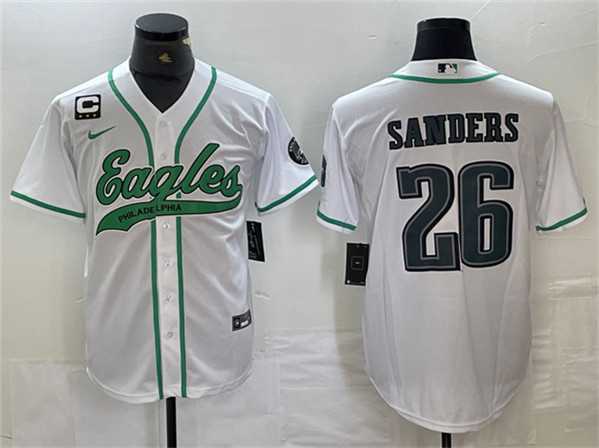 Men's Philadelphia Eagles #26 Saquon Barkley White With 3-star C Patch Cool Base Baseball Stitched Jersey,We sell and wholesale Men's Philadelphia Eagles #26 Saquon Barkley White With 3-star C Patch Cool Base Baseball Stitched Jersey on line form chian!
